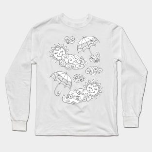 Noncolored Fairytale Weather Forecast Print Long Sleeve T-Shirt